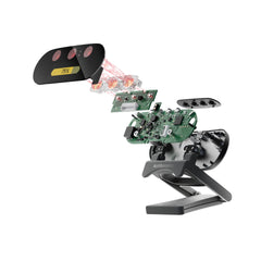 Exploded view of SunBooster: front cover, LEDs, circuit board and clip